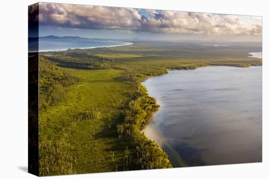 Aerial photograph of Lake Cootharaba, Great Sandy National Park, Australia-Mark A Johnson-Premier Image Canvas