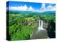 Aerial photograph of Wailua Falls, Kauai, Hawaii, USA-Mark A Johnson-Premier Image Canvas