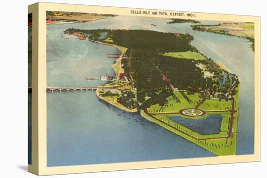 Aerial View, Belle Isle, Detroit, Michigan-null-Stretched Canvas