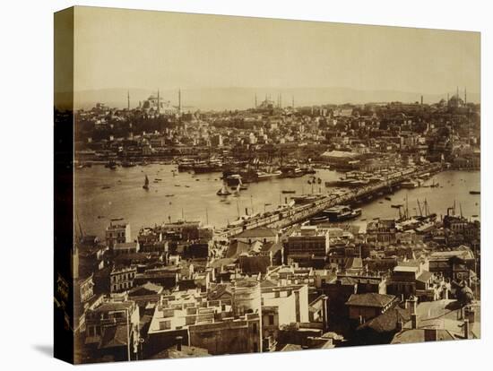 Aerial View of a Bridge over the Bosporus in Istanbul-null-Premier Image Canvas