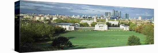 Aerial View of a City, Canary Wharf, Greenwich Park, Greenwich, London, England-null-Premier Image Canvas