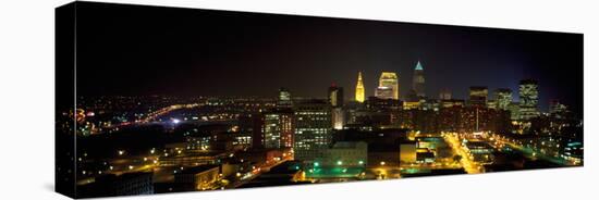 Aerial View of a City Lit Up at Night, Cleveland, Ohio, USA-null-Premier Image Canvas