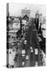 Aerial View of A City Street Scene - Spokane, WA-Lantern Press-Stretched Canvas