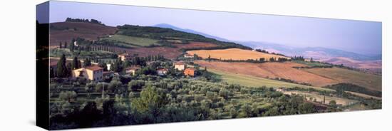 Aerial View of a Field, Monticchiello, Pienza, Siena Province, Tuscany, Italy-null-Premier Image Canvas