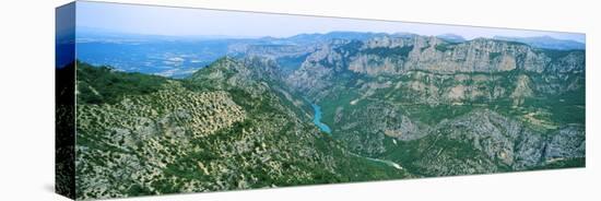 Aerial View of a Valley, Verdon Gorge, Provence-Alpes-Cote D'Azur, France-null-Premier Image Canvas