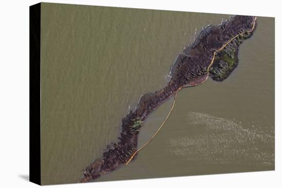 Aerial View of an Oil Covered Island and Displaced Oil Containment Boom-Gerrit Vyn-Premier Image Canvas