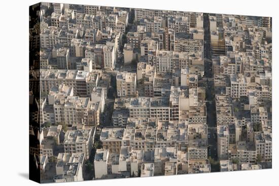 Aerial view of apartment and office buildings, Central Tehran, Iran, Middle East-James Strachan-Premier Image Canvas