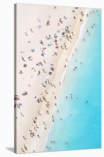 Aerial view of beach in summer with people. Zakynthos, Greek Islands, Greece-Matteo Colombo-Premier Image Canvas