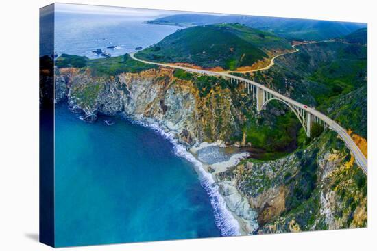 Aerial view of Bixby Creek Bridge at Pacific Coast, Big Sur, California, USA-null-Premier Image Canvas