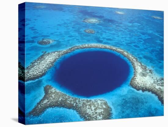 Aerial View of Blue Hole at Lighthouse Reef, Belize-Greg Johnston-Premier Image Canvas