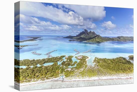 Aerial View of Bora Bora Island with St Regis and Four Seasons Resorts, French Polynesia-Matteo Colombo-Premier Image Canvas