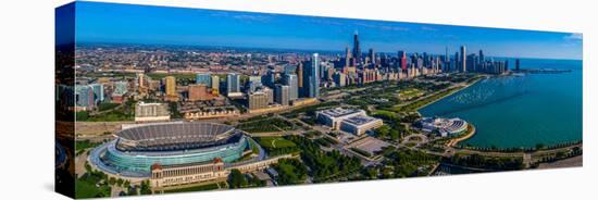 Aerial view of city at the waterfront, Lake Michigan, Chicago, Cook County, Illinois, USA-null-Stretched Canvas