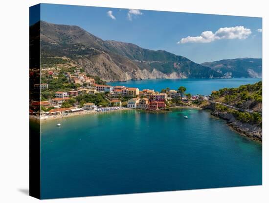 Aerial view of coastline near Zola, Kefalonia, Ionian Islands, Greek Islands, Greece, Europe-Frank Fell-Premier Image Canvas