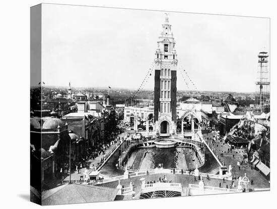 Aerial View of Dreamland Amusement Park at Coney Island-null-Premier Image Canvas