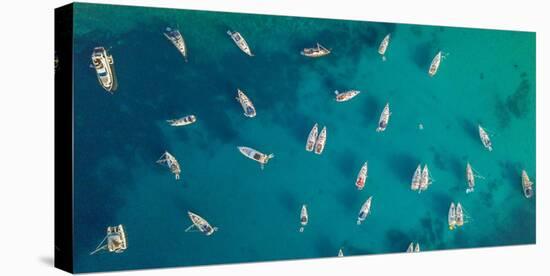 Aerial View of Group of Sailing Boats Anchoring on Buoys.-Jag_cz-Premier Image Canvas