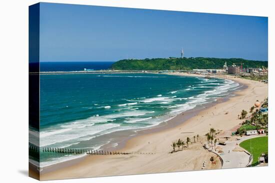 Aerial view of Indian Ocean and white sandy beaches in the town center of Durban, South Africa-null-Premier Image Canvas