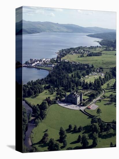 Aerial View of Inverary Castle and Loch Fyne, Inverary, Scotland, United Kingdom-Adam Woolfitt-Premier Image Canvas