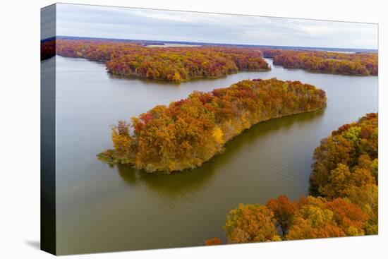 Aerial view of islands on lake, Stephen A. Forbes State Park, Marion Co., Illinois, USA-Panoramic Images-Premier Image Canvas