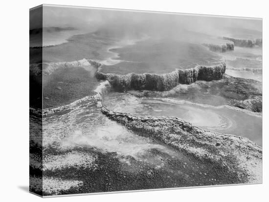 Aerial View Of "Jupiter Terrace-Fountain Geyser Pool Yellowstone NP" Wyoming 1933-1942-Ansel Adams-Stretched Canvas