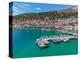 Aerial view of Kalimnos town, Kalimnos, Dodecanese Islands, Greek Islands, Greece, Europe-Frank Fell-Premier Image Canvas