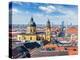 Aerial View of Munich over Theatine Church of St. Cajetan (Theatinerkirche St. Kajetan) and Odeonpl-f9photos-Premier Image Canvas