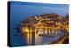 Aerial view of Old Port and Dubrovnik Old Town at night, UNESCO World Heritage Site, Dubrovnik, Dal-Neale Clark-Premier Image Canvas