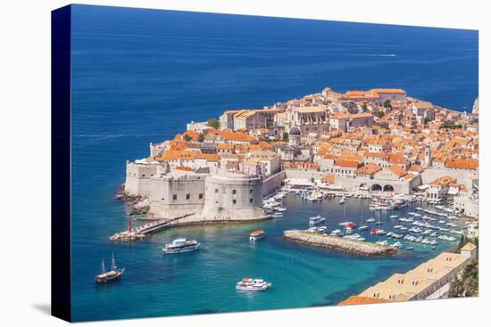 Aerial view of Old Port and Dubrovnik Old town, UNESCO World Heritage Site, Dubrovnik, Dalmatian Co-Neale Clark-Premier Image Canvas