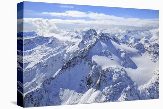 Aerial View of Peak Ferra and Peaks Piani Covered with Snow, Spluga Valley, Chiavenna-Roberto Moiola-Premier Image Canvas