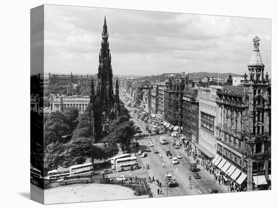 Aerial view of Princes Street in Edinburgh-Staff-Premier Image Canvas