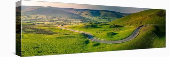 Aerial view of road to Edale, Vale of Edale, Peak District National Park, Derbyshire, England-Frank Fell-Premier Image Canvas