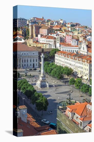 Aerial View of Rossio Square, Baixa, Lisbon, Portugal, Europe-G and M Therin-Weise-Premier Image Canvas