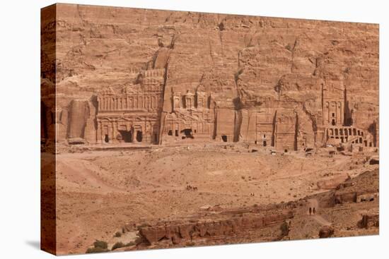 Aerial view of Royal Tombs at Ancient Nabatean City of Petra, Wadi Musa, Ma'an Governorate, Jordan-null-Premier Image Canvas