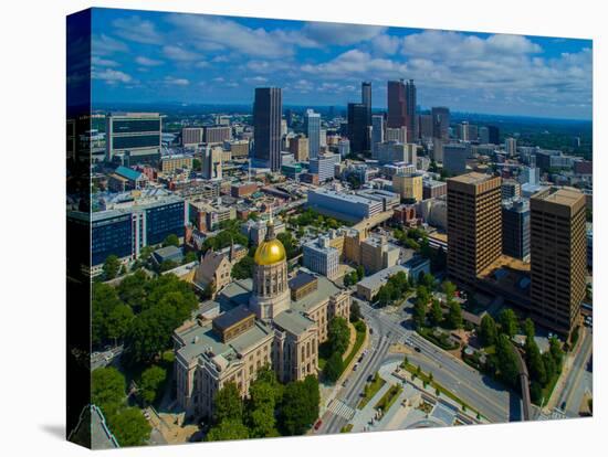 Aerial view of skyline and Georgia State Capitol Building in Atlanta, Georgia, USA-null-Premier Image Canvas