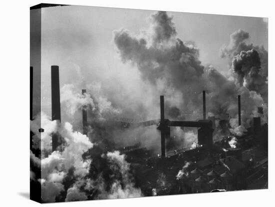 Aerial View of Smoke and Smokestacks at Us Steel Plant-Margaret Bourke-White-Premier Image Canvas