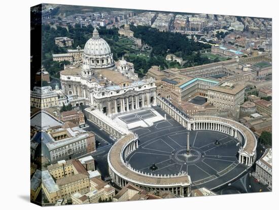 Aerial view of St. Peter's Basilica and its square in the Vatican. 1656-1667-Giovanni Lorenzo Bernini-Premier Image Canvas