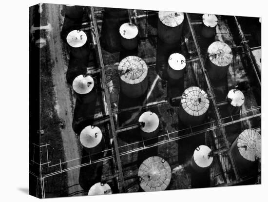 Aerial View of Storage Tanks at Humble Oil Co-Margaret Bourke-White-Premier Image Canvas