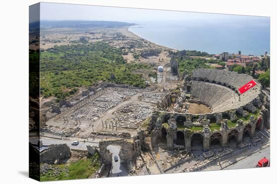 Aerial View of the Amphitheater in Side, Antalya, Turkey-Ali Kabas-Premier Image Canvas