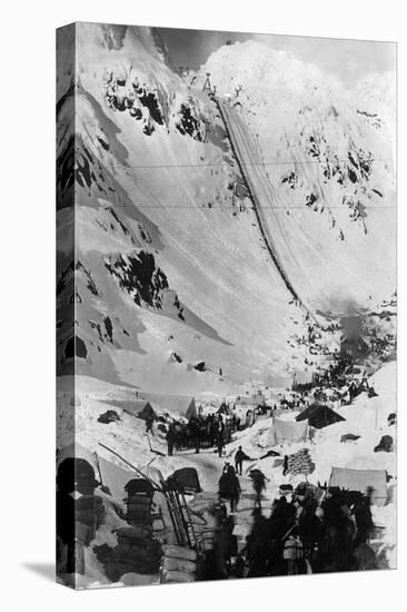 Aerial View of the Chilkoot Pass - Chilkoot Pass, AK-Lantern Press-Stretched Canvas