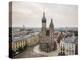 Aerial view of The Church of Saint Mary in Rynek Glowny (Market Square), Krakow, Poland-Ben Pipe-Premier Image Canvas