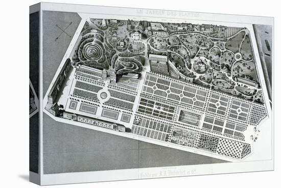 Aerial View of the Plan of the Jardin Des Plantes in Paris, 1842-null-Premier Image Canvas