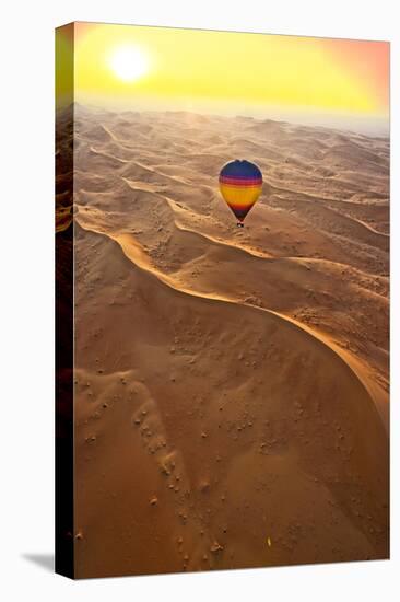 Aerial view of the sand dunes of the Arabian Desert next to Dubai at sunset, United Arab Emirates-Miva Stock-Premier Image Canvas