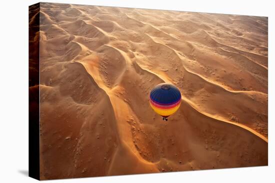 Aerial view of the sand dunes of the Arabian Desert next to Dubai, United Arab Emirates-Miva Stock-Premier Image Canvas