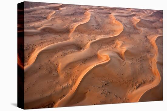 Aerial view of the sand dunes of the Arabian Desert next to Dubai, United Arab Emirates-Miva Stock-Premier Image Canvas