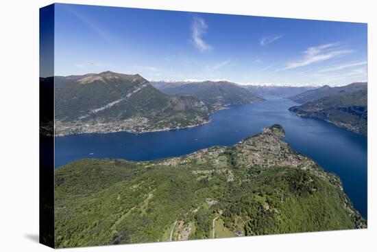 Aerial View of the Village of Bellagio Frames by the Blue Water of Lake Como on a Sunny Spring Day-Roberto Moiola-Premier Image Canvas