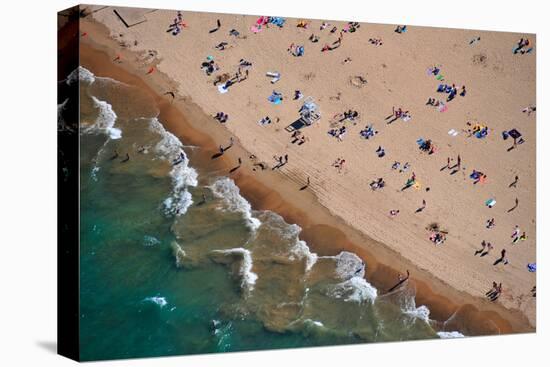 Aerial view of tourists on beach, North Avenue Beach, Chicago, Illinois, USA-null-Premier Image Canvas