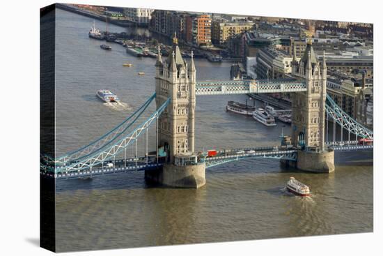 Aerial view of Tower Bridge and River Thames, London, England, United Kingdom, Europe-Charles Bowman-Premier Image Canvas