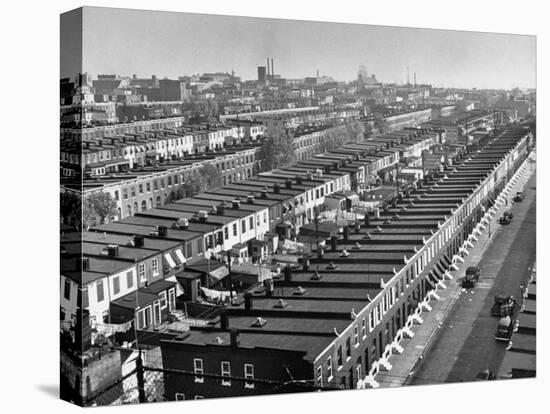Aerial View of Town Houses in Baltimore-Dmitri Kessel-Premier Image Canvas