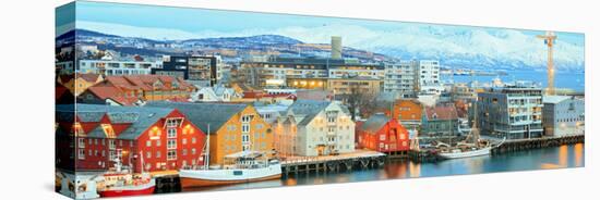 Aerial View of Tromso Cityscape at Dusk Troms Norway-vichie81-Premier Image Canvas