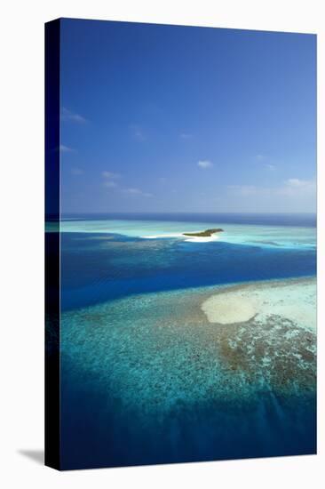 Aerial View of Tropical Island and Lagoon, Maldives, Indian Ocean, Asia-Sakis Papadopoulos-Premier Image Canvas