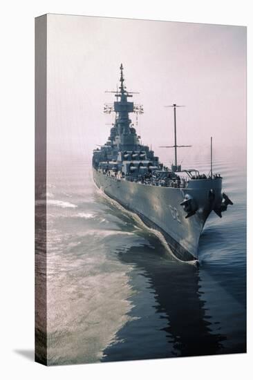 Aerial View of USS New Jersey Entering Bay-Harold Wise-Premier Image Canvas